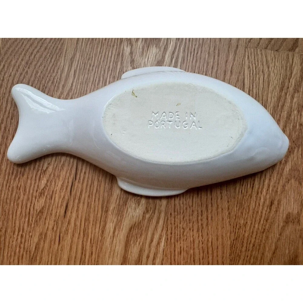 Ceramic Fish-Shaped Condiment‎ Dish Made In Portugal